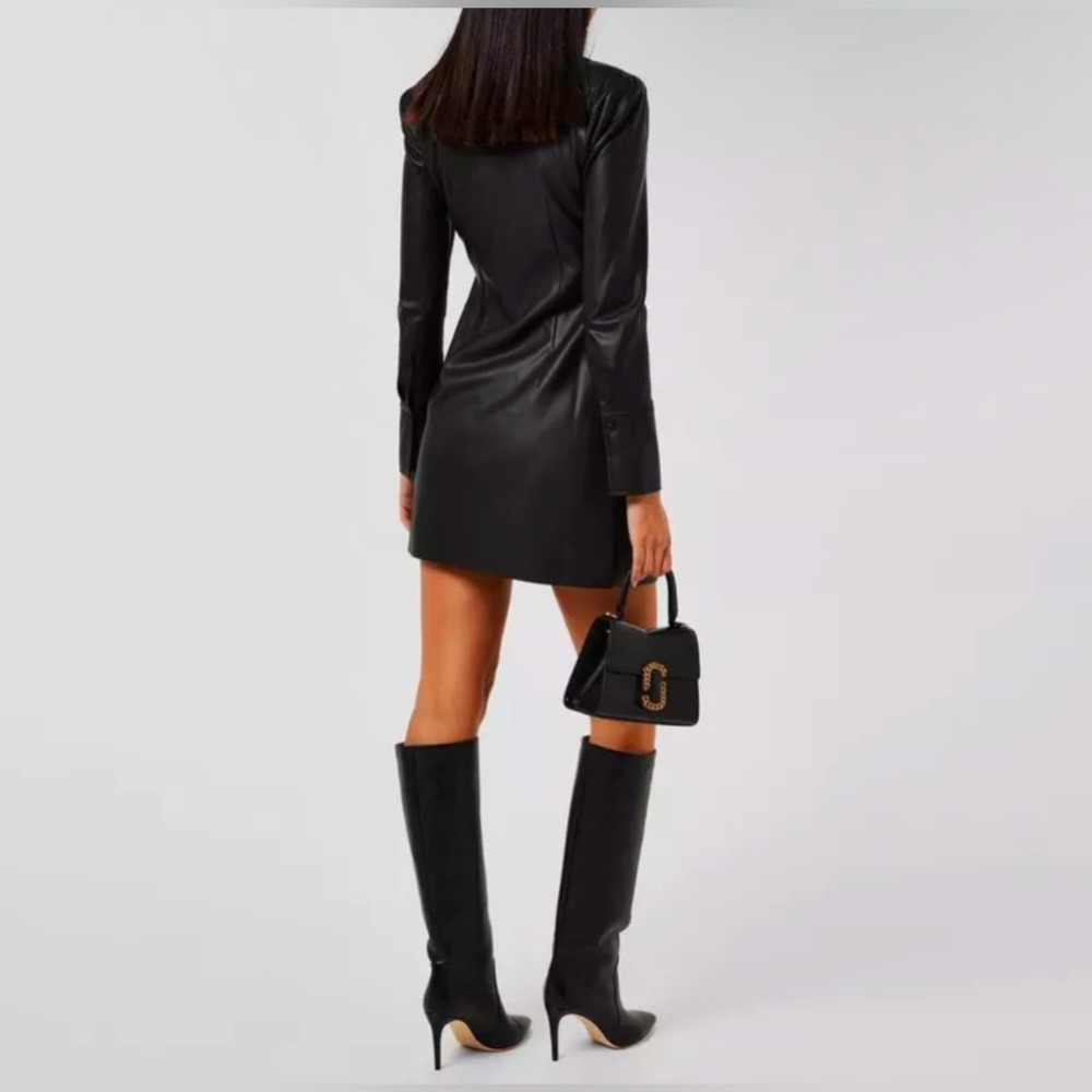 Anine Bing Joey Faux leather mini wrap dress - Picture 9 of 14